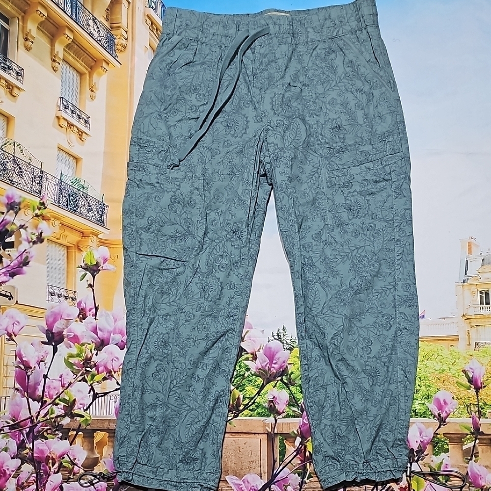 Democracy Teal Floral Capris - Picture 2 of 7